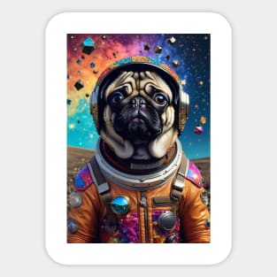 Galactic Pug Explorer Sticker